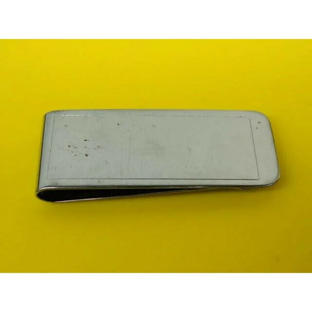 Money Clip Engravable Stainless Steel Credit Card Cash ID Holder Silver